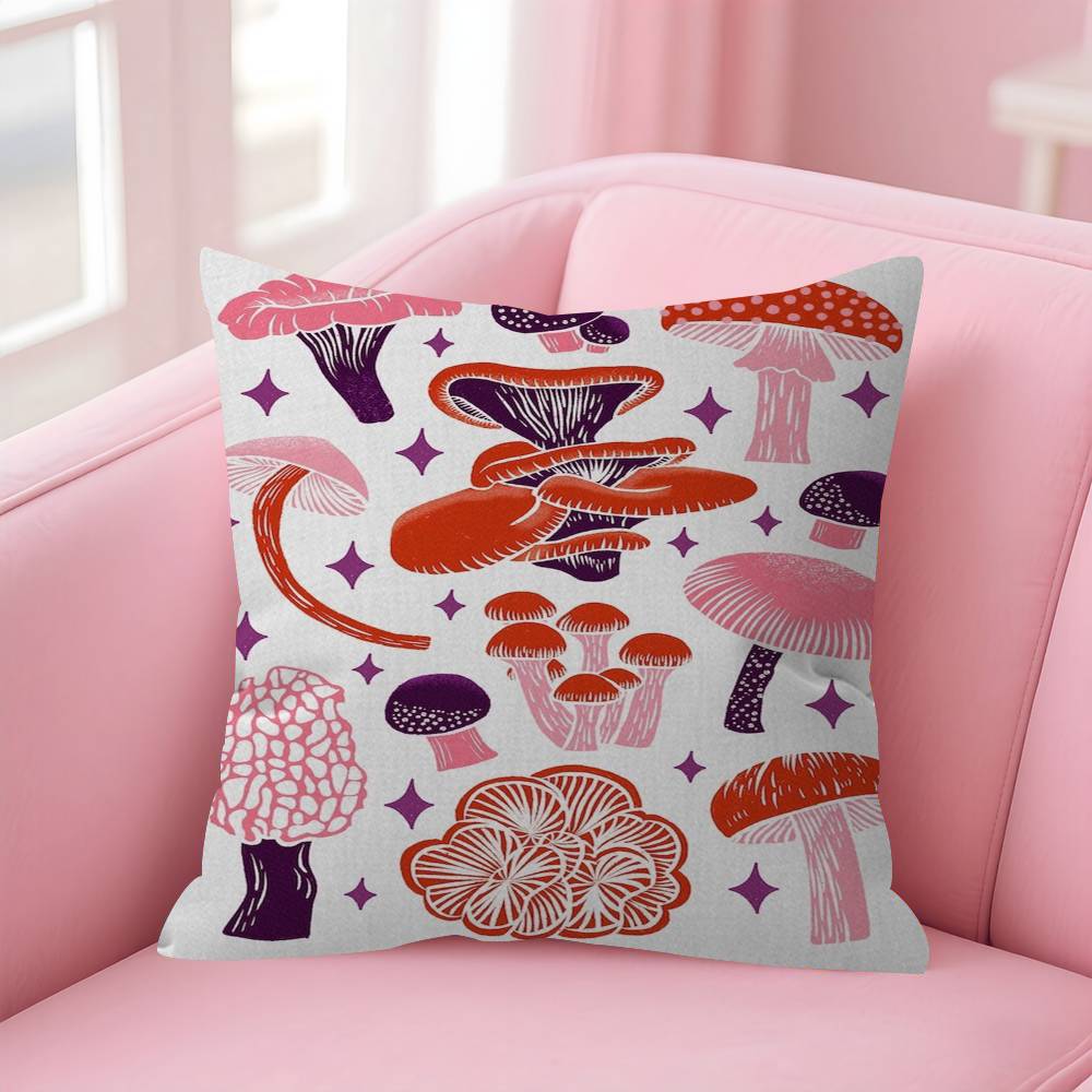 Mushroom Personalized Pillow Cover Kids Bedroom Wild Party Decor Pillowcase Kid Birthday Shower Gift