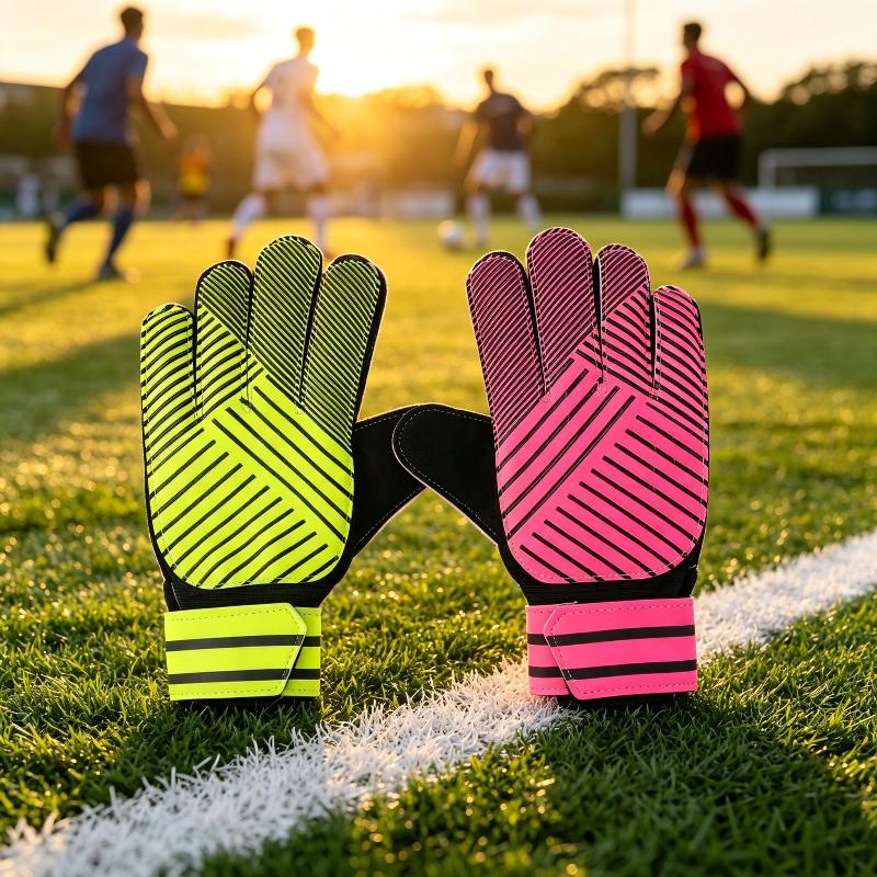 Football Goalkeeper Gloves Suitable For Children Non-Slip Breathable Abrasion-Resistant Latex Leather Materials