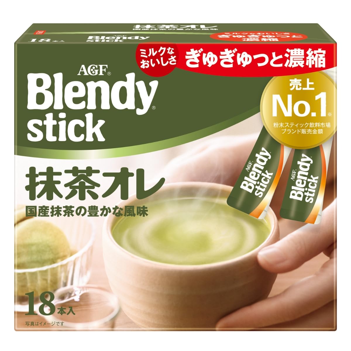 AGF Blendy Stick Матча Au 18 стиков Молоко, [Порошковый Матча]