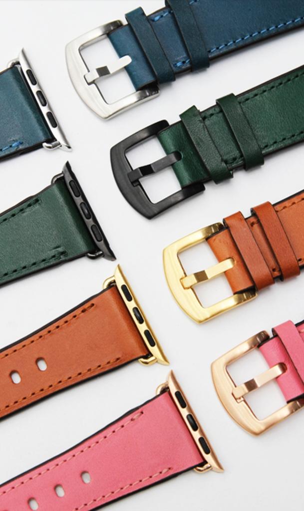 Matteu Basic Full Grain Leather Apple Watch Leather Strap 17 Colors (C Type)