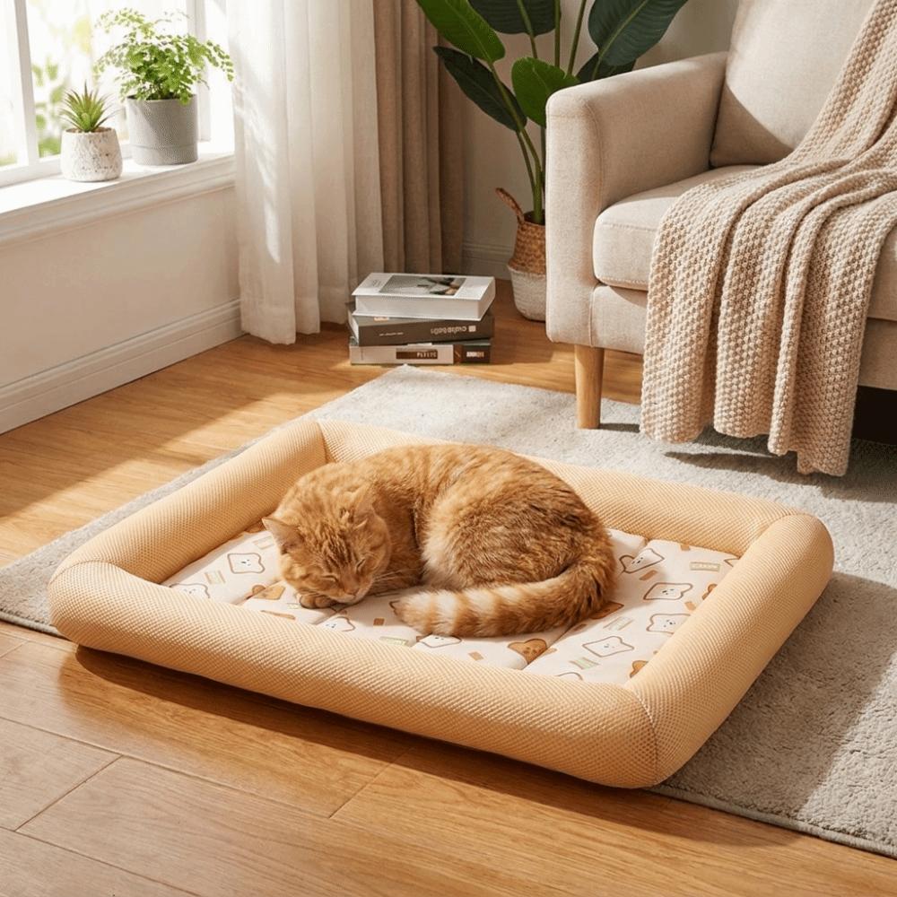 Non-Slip Pet Cooling Mat Square Dog Sleeping Pad Cat Sleeping Mat Cooling Puppy Bed Kennel