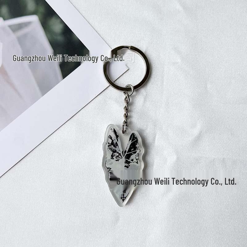 Creative Acrylic Leaf Keychain Earphone Bag Pendant Ornament