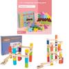 Wooden Kids Puzzle Building Blocks With Marble Track And Mechanical Dominoes For Cognitive Development
