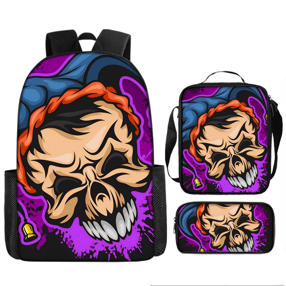 Skull Schoolbag for Primary School Students, Kindergarten New Schoolbag for Boys and Girls, Grades 2345 and 6