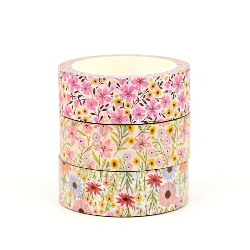 NEW 1PC 10M Decor Wild Garden Flowers Bloom Washi Tape Set for Scrapbooking Journaling Adhesive Masking Tape Cute Stationery