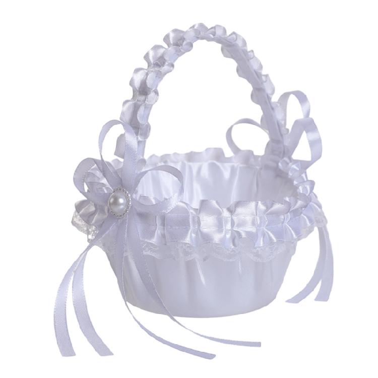 

Decorative Petal Scattering Basket For Weddings White European Styles Flower Basket Formal Event Ceremonial Accessory 1