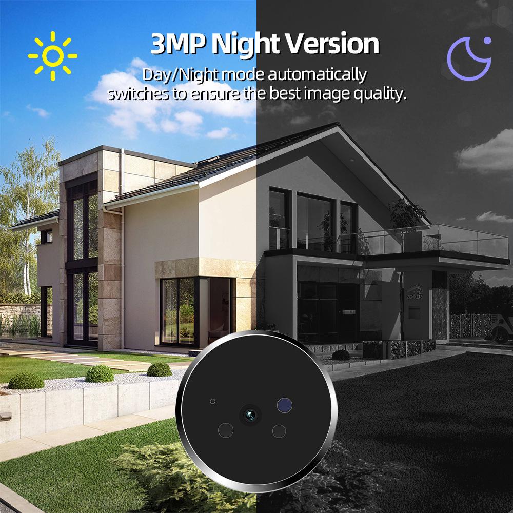 Intelligente 3MP Video-Türklingel: Diebstahlsicheres elektronisches Türspion mit Fernüberwachung