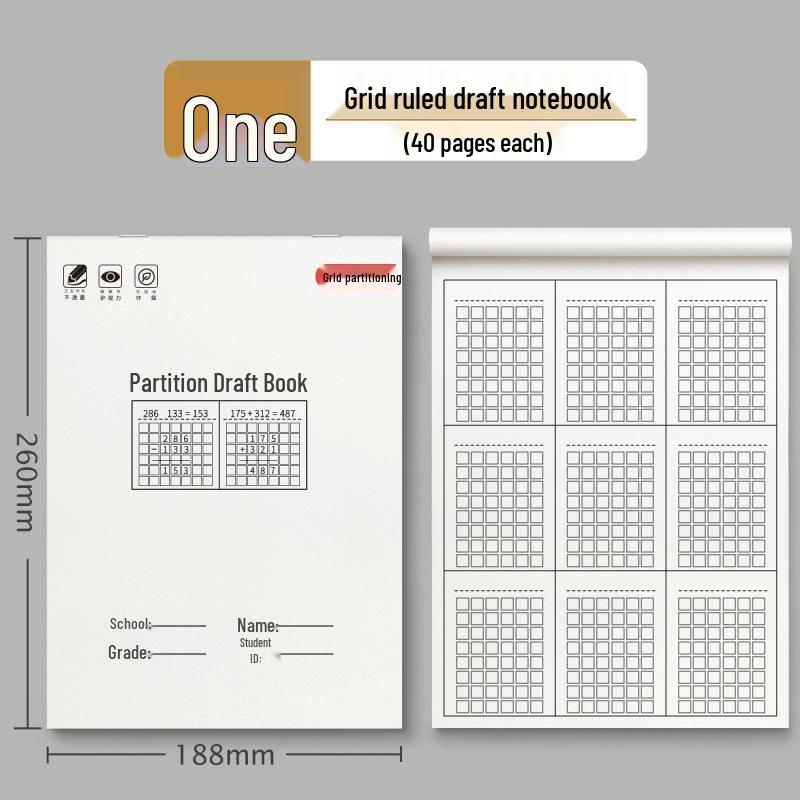 Partitioned Scratchpad for Elementary to High School Students - Ideal for Mistakes & Exam Prep