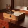 Jewelry Storage Box with Glass Lid Walnut Wooden MultiCompartment for Women, Dresser,