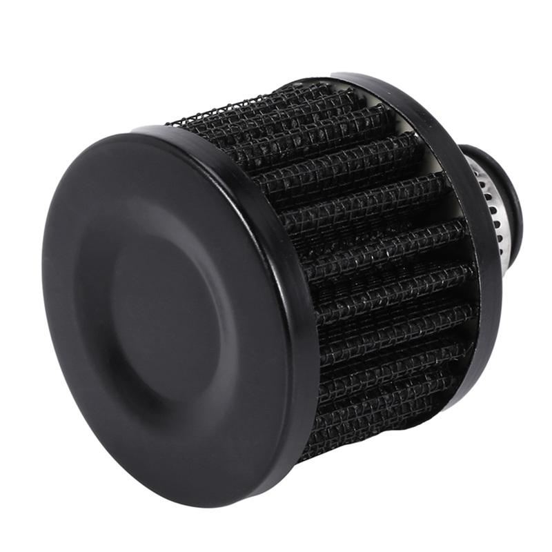 13mm Oil Mini Breather Cold Air Filter Fuel Crankcase Engine for Car Color:Silver