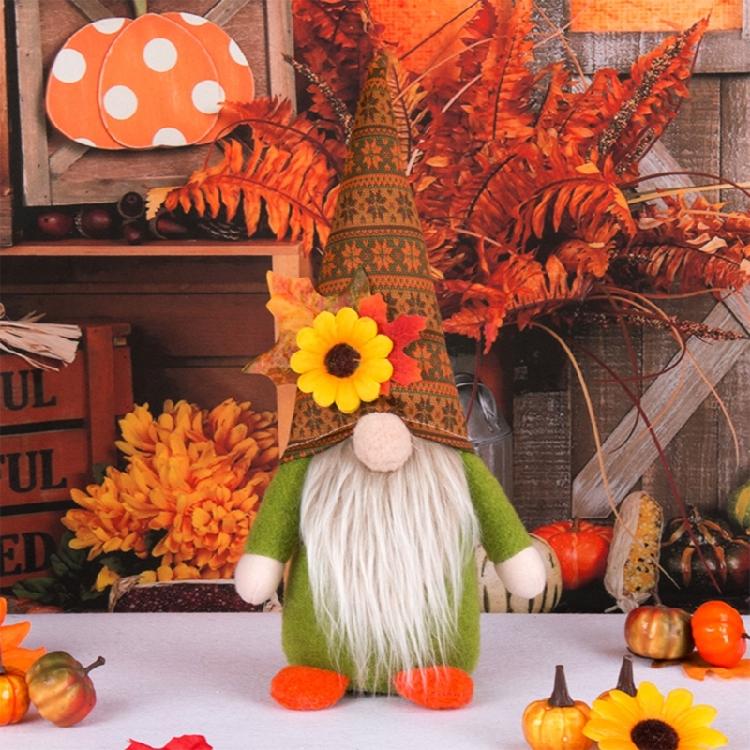 Fall Gnomes Decoration Swedish Gnomes Ornaments with Maple Leaf Thanksgiving