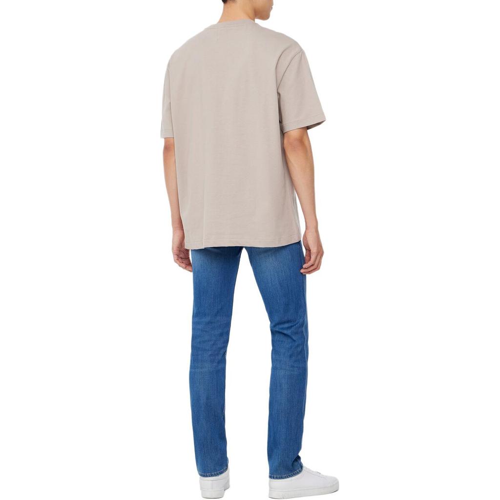 Calvin Klein Loose Solid Color Round Neck Short Sleeve T-Shirt Men Tops Light-Gray 40HM228K6B