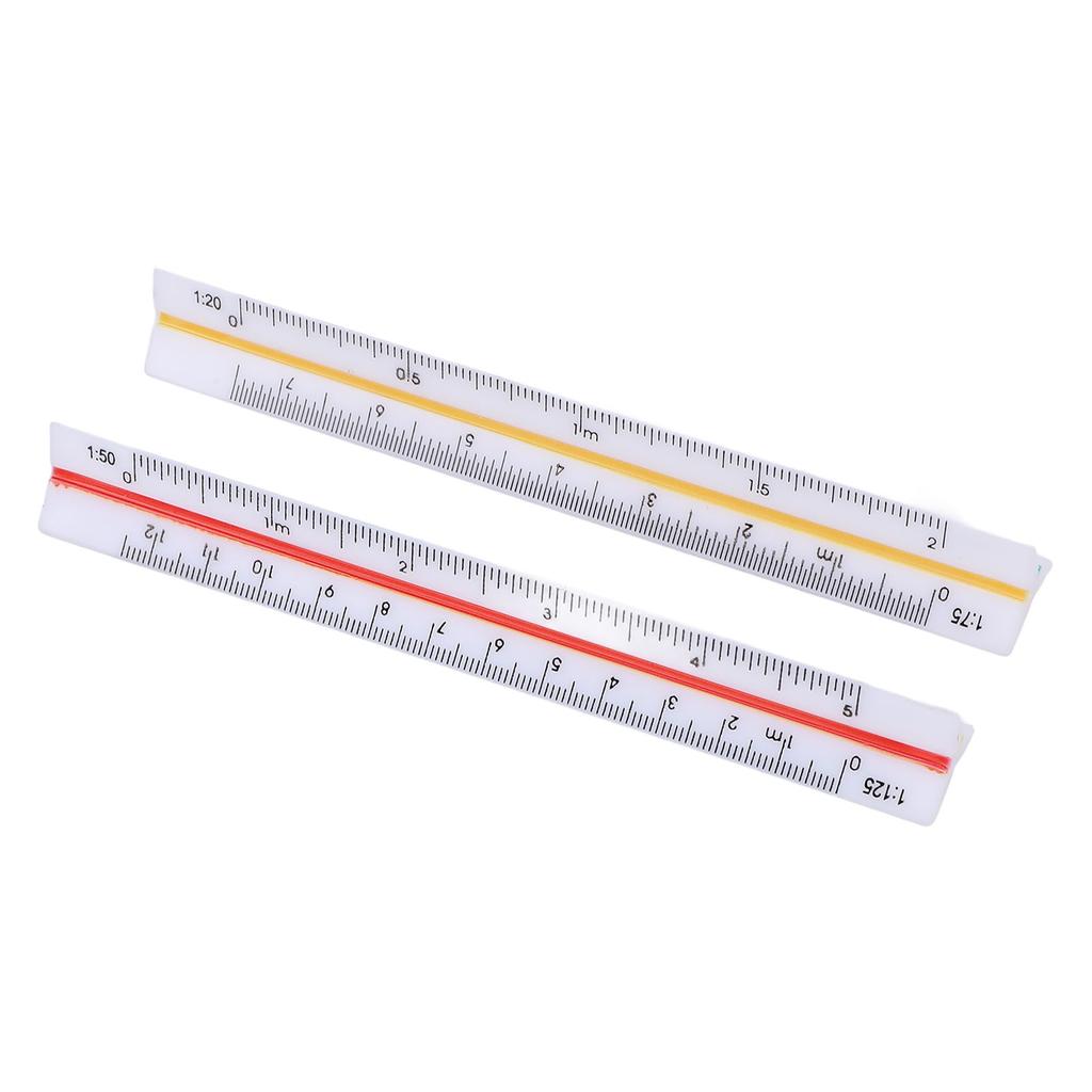 2 ks Architektonické pravítko Sada Plastové Malé měřítko Kapesní Mini pro Inženýra Architekty Inženýrství