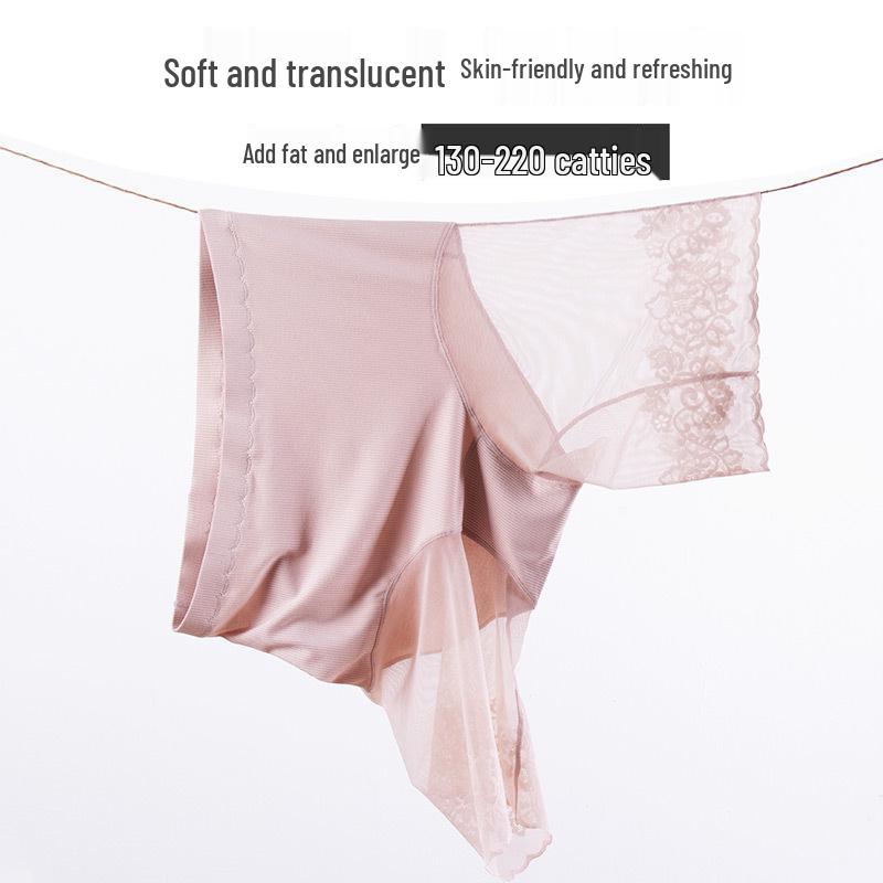 Plus Size Safety Cotton Lace High-Waist Shorts - Yina Ting