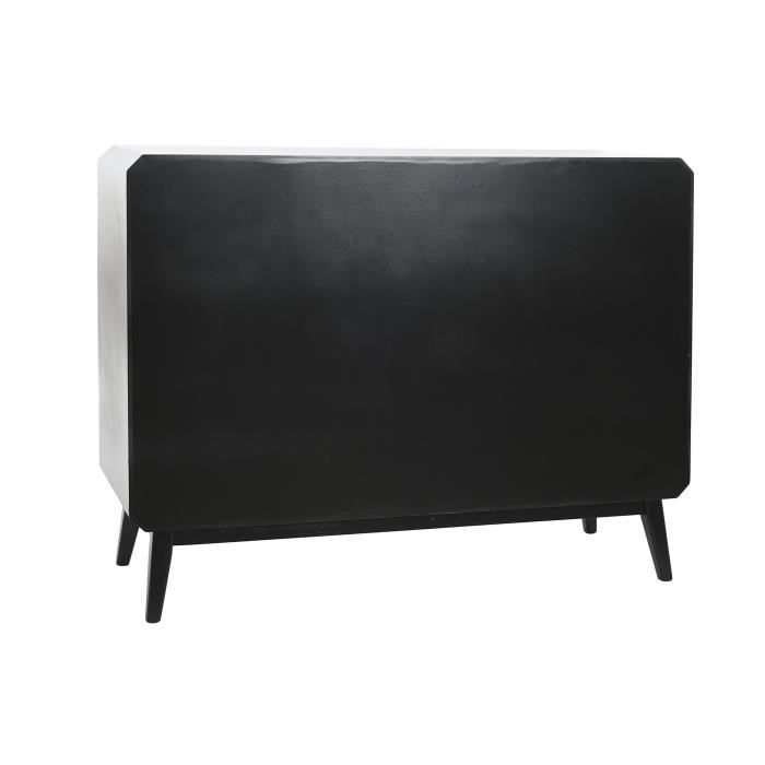 Buffet - Noir - Bois - 4 Tiroirs - 2 Portes - Design Moderne - 120x40x90 cm