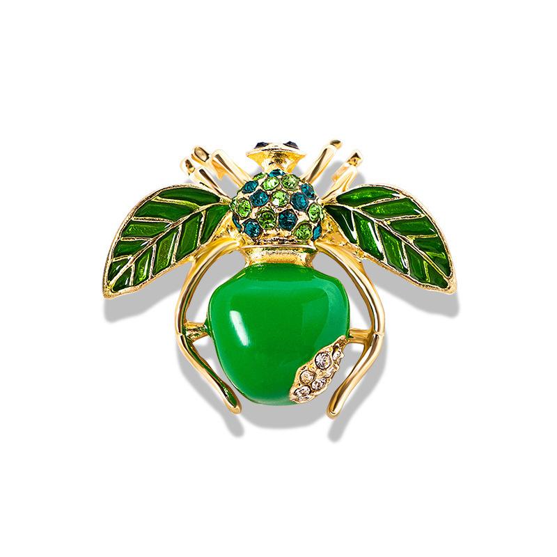 Rerto Bee Crystal Brooches For Women Enamel Rhinestone Animal Tassel Lapel Pins Men'S Suit Collar Pin Badge Accessories