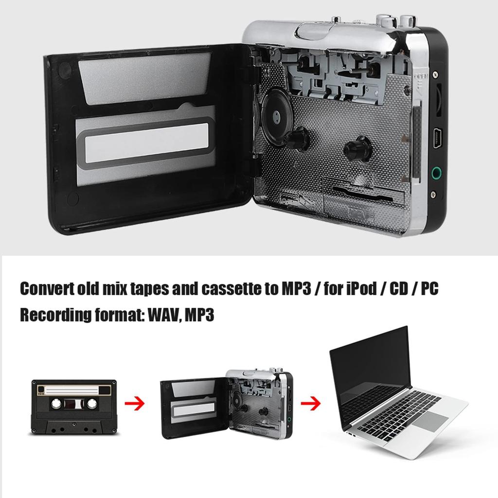 USB Cassette Player Recorder MP3 CD Converter Digital Music Player Compatible with PC Laptop Cassette to MP3 Converter Tape to PC CD Cassette Recorder