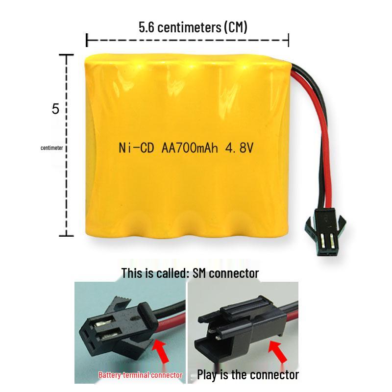 Rechargeable Battery Pack for Remote Control Toy Cars - 3.6V, 4.8V, 6V, 700mAh - Toy Accessories