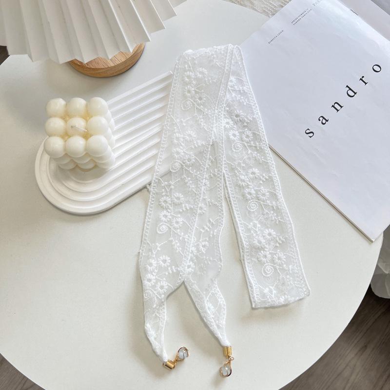 Girly Daisy Lace Pendant Headband & Silk Scarf Multifunctional Ribbon