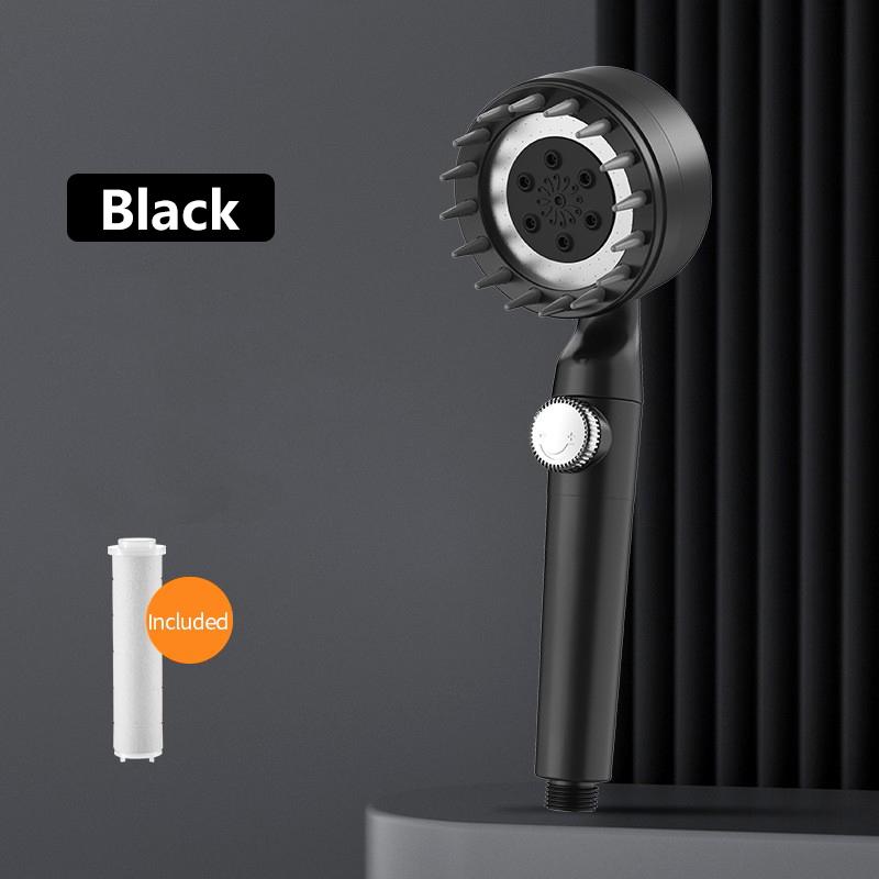 Universal Pressurized Water Saving Shower Spreader Handheld Shower Water Head With Filter Cotton Core 3 Mode Bathroom Accessories