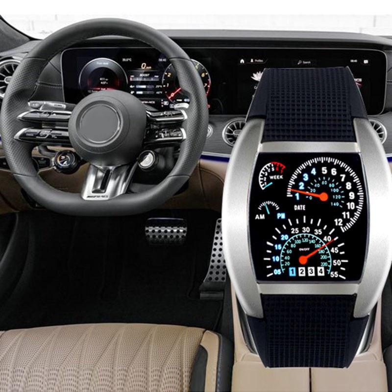 Racing Dashboard Electronic Watch Fashion Sports Aviation LED Electronic Watch Men and Women Students Personalised Watch