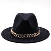 Winter Men's Woolen Jazz Hat New Large Eave Hat Fashionable Flat Brimmed Top Hat
