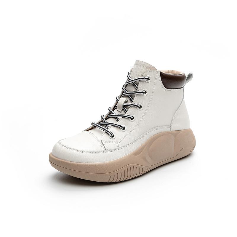 New Cotton Shoes, High-top Shoes, Casual Women's Shoes, Thick-soled Single Shoes, Soft Leather Boots