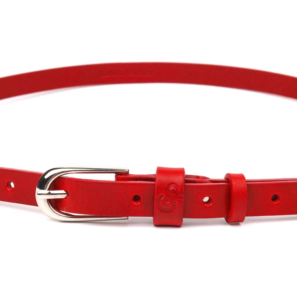 Ceinture en cuir femme brillante GRANDE PELLE Leather Belt 21439 Rouge