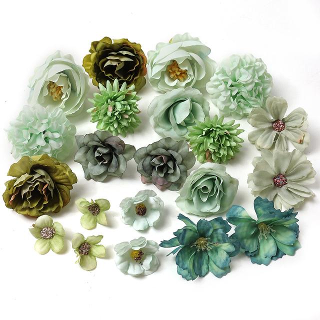 20 /14 teile/los Gemischt Künstliche Blumen Silk Rose Gefälschte Blume Für Home Decor Hochzeit Dekoration Handwerk Girlande Geschenk Zubehör 