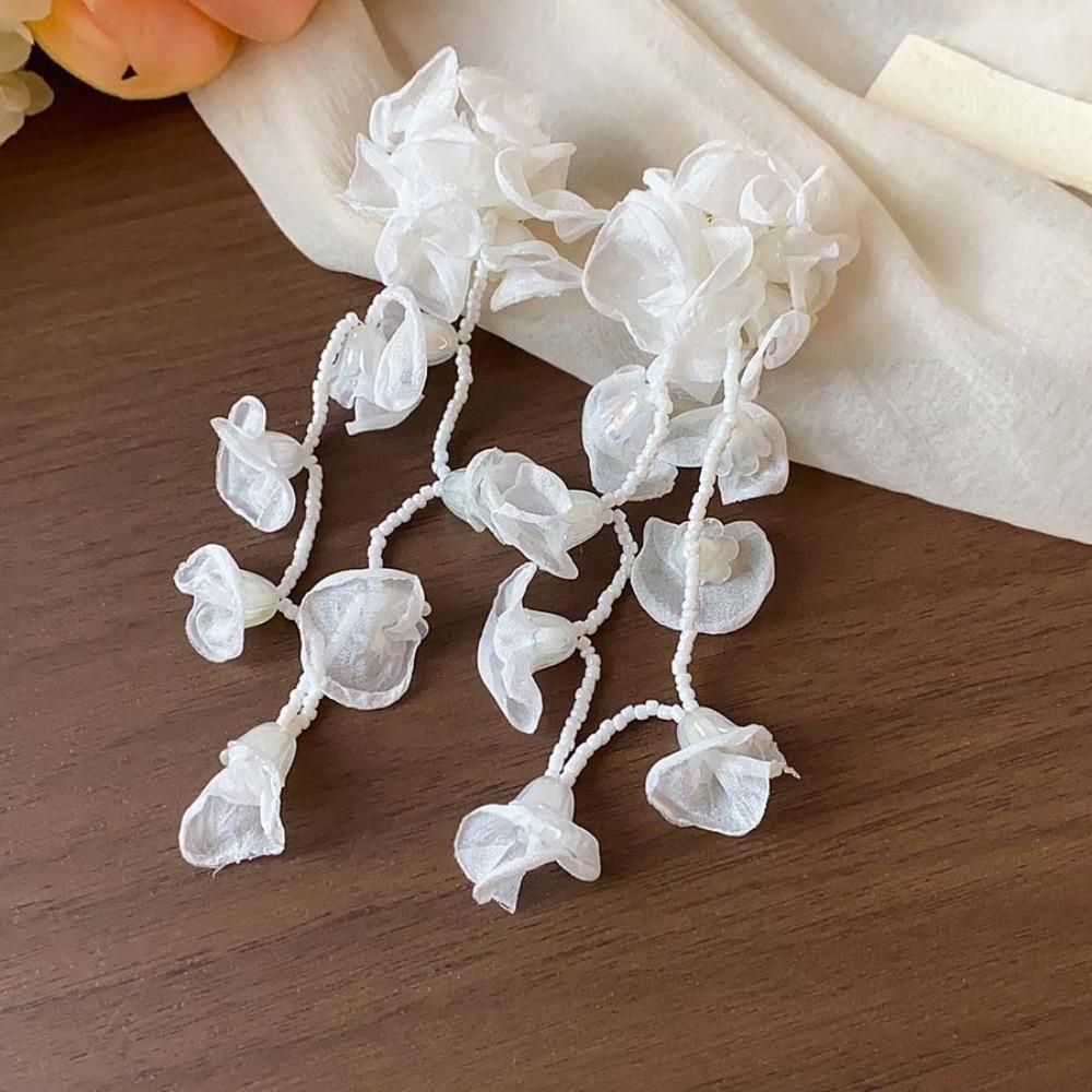 1 Pair Temperament Vacation Flower Eardrops with Beads Tassel Women Seaside Earrings  Birthday