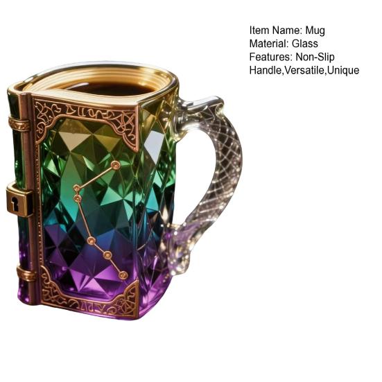 Book-Shaped Coffee Mug with Secret Lock Unique Bibliophile Tea Cup for Hot Cold Drinks Home Library Decor Collectors Fantasy Lovers Gifts
