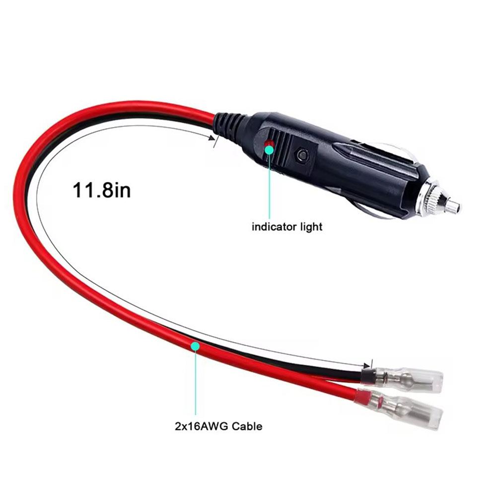 12 AWG Car Cigarette Lighter Plug Wire Cigarette Lighter Bullet Terminal Wire Cigarette Lighter Air Pump Extension Wire