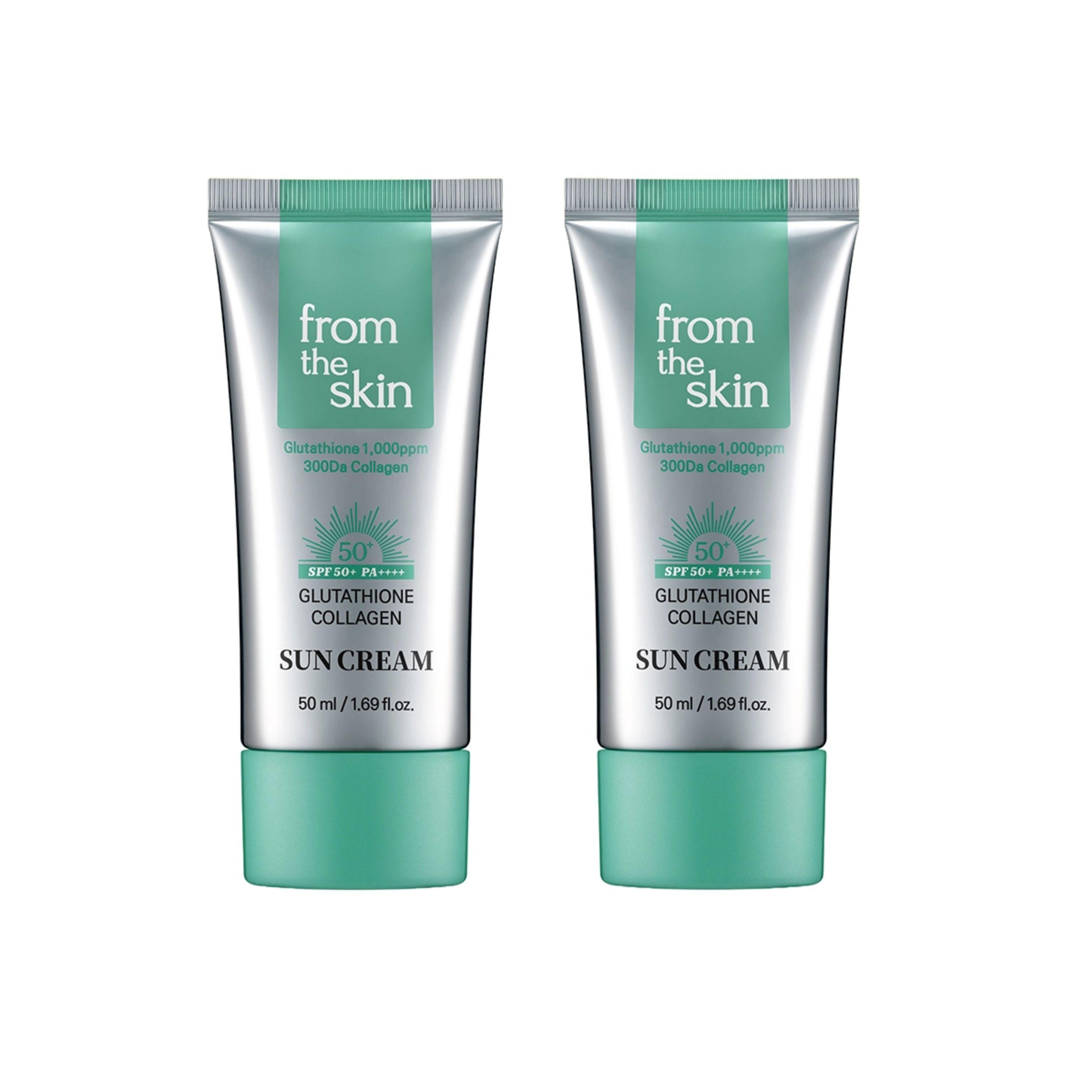 From The Skin Glutathione Collagen Sun Cream SPF50+ PA++++ 50ml x 2