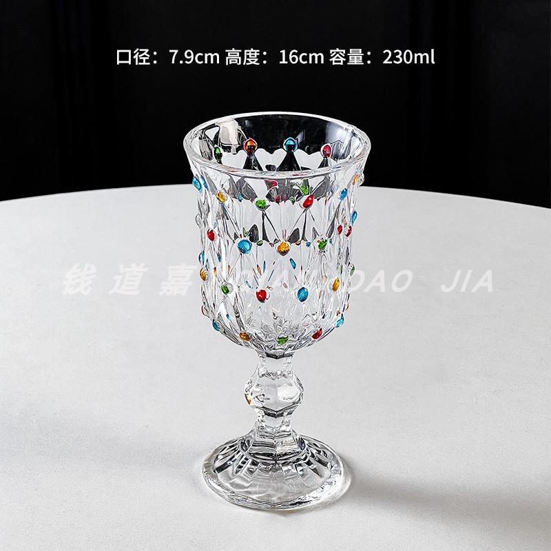 Elegant Glass Champagne Cup Set Creative Hand-Painted High-Aesthetic Value Red Wine Glasses French Style Beverage Accessories Painted champagne glass