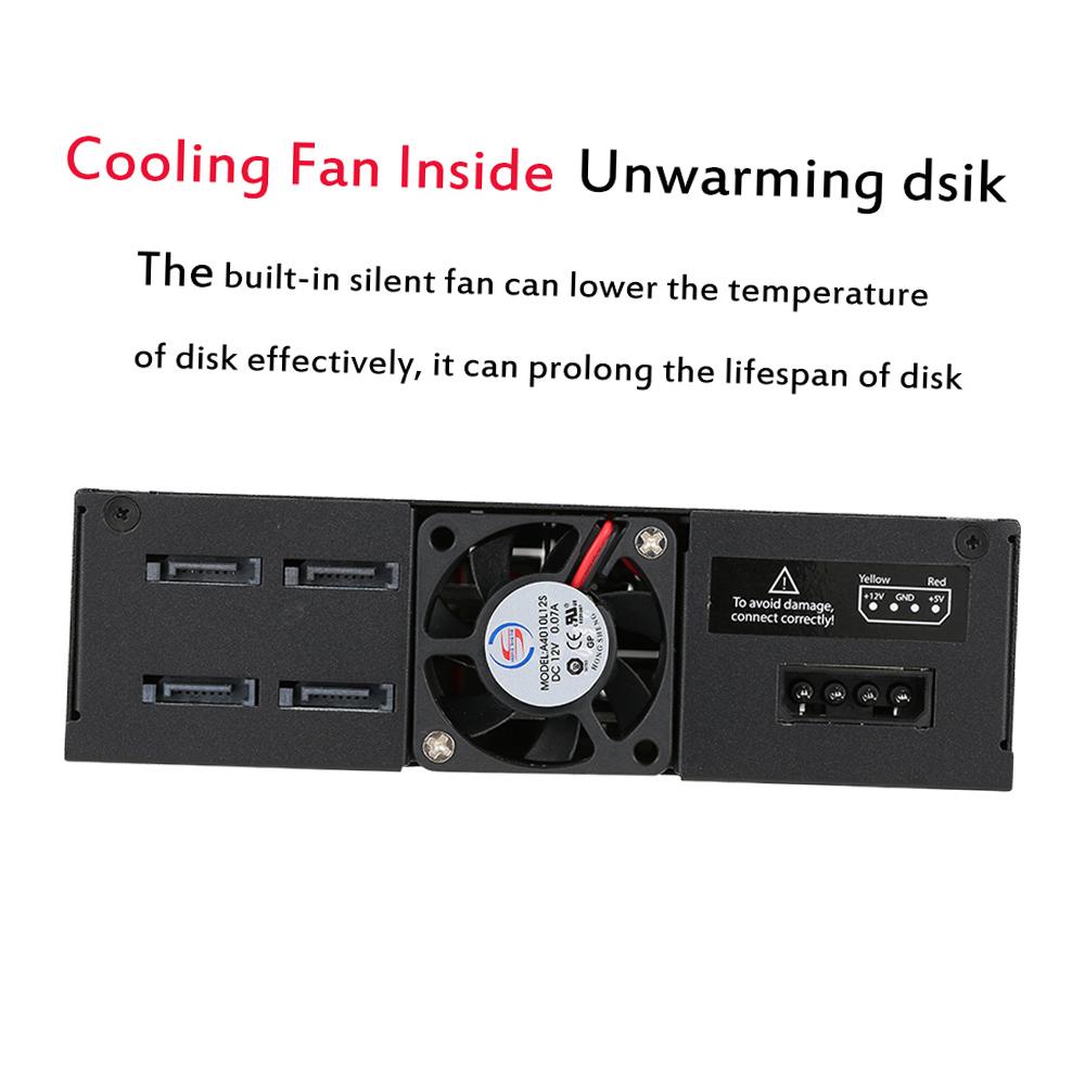 OImaster 4 Baies 2,5" SATA HDD SSD Disque Dur Rack Mobile Backplane avec Serrure à Clé Fonction de Verrouillage Supporte l'Échange à Chaud