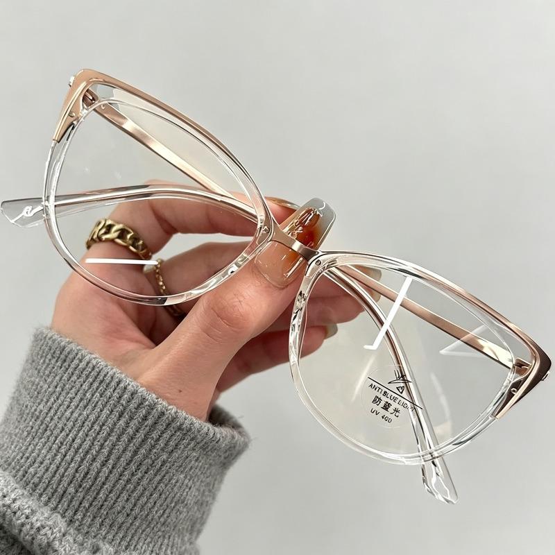 Metal Cat Eye Myopia Glasses Unisex Anti Blue Light Eyeglasses 0 To -4.0 Fashion Daily Office Eyewear