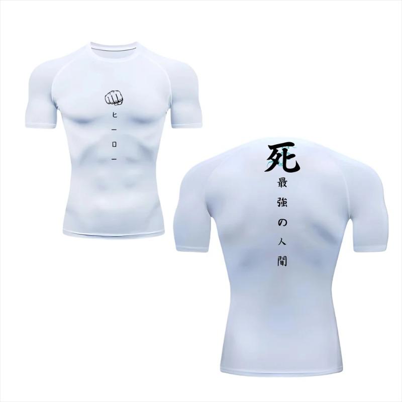 Short Sleeve Compression Shirts for Men Summer Athletic Quick Dry T-shirts Gym Workout Running Tees Tops Activewear Tight Fit