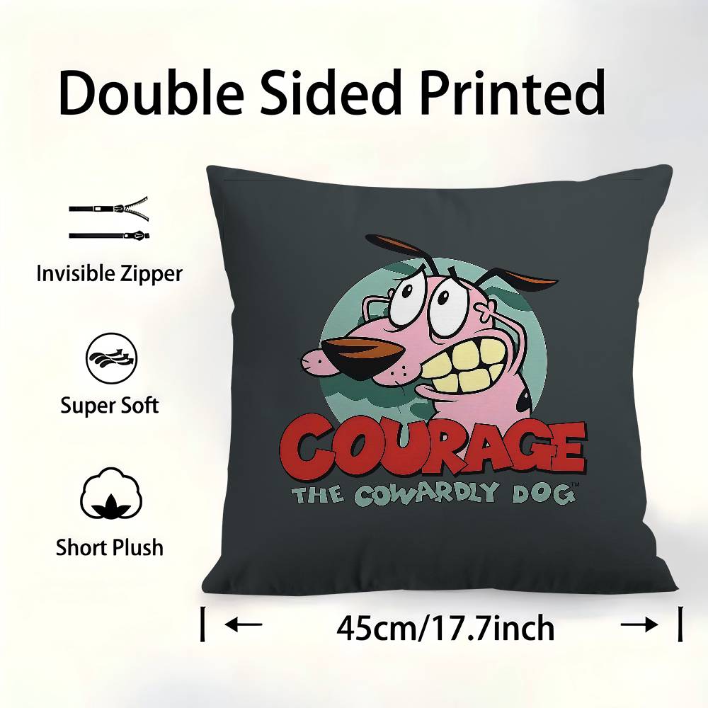 Courage The Cowardly Dog Pillow Cover For Bedroom Room And Living Room Sofa Decorative Cushion Cover