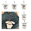 Lovely Fluff Stuffed Keychain Handmade Plush Dog Keyring Soft Cartoon Animal Backpack Pendant Versatile Bag  Accessory
