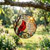 Red Bird Memorial Suncatcher Stained Glass Style Bird on Branch Window Hanging Decor Gift for Loss of Loved