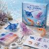 Tiny 3D Beaded Animal DIY Kit, Cute Mini Sea Life Beads Embroidery Kit, Handmade Bead Art Craft Making Set for Adults, Craft Lovers