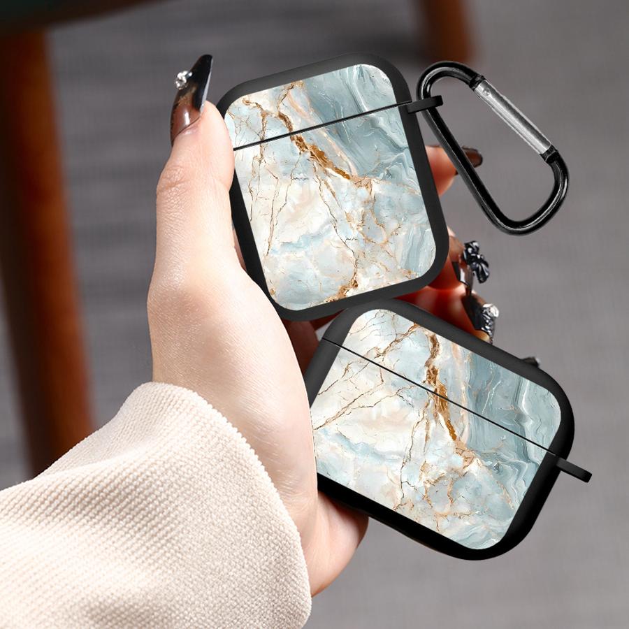 Aqua Gold Agate Earphone Cases Cover Case For Airpods 3 1 Pro3 Pro 4 2 Pro2