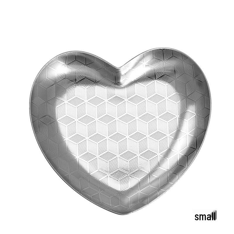 Nordic Korean-Style Stainless Steel Heart-Shaped Tray for Jewelry, Decor, and Desserts