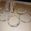 Iridescent Pearl and Diamond Multi-Layer Open Cuff Bracelet - Exquisite European and American Design