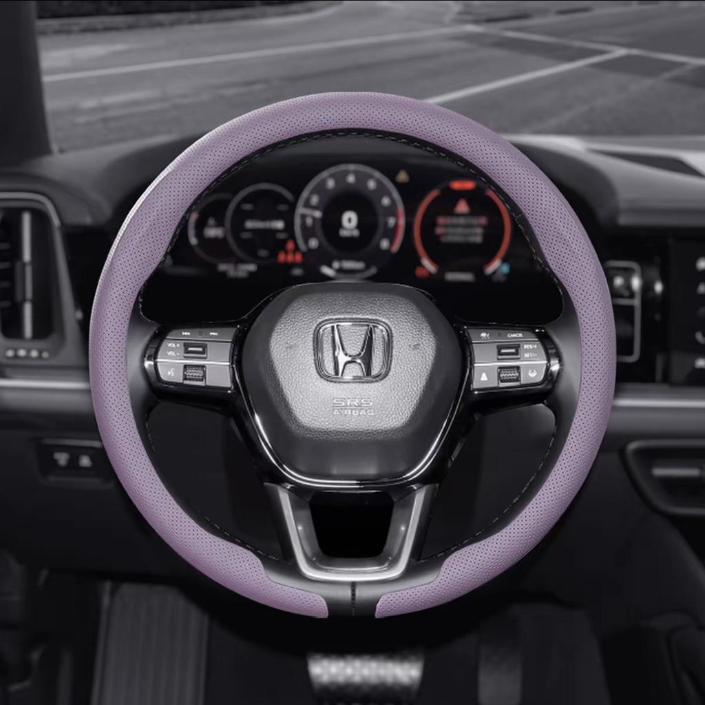 38cm Car Steering Wheel Anti-slip Wheel Cover Carbon Fibre For Honda Civic Fit Jazz Accord Pilot CRV Odyssey Passport City HRV