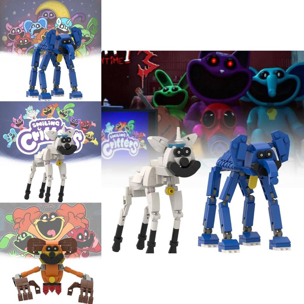 Adorable Smiling Animal Puzzle Blocks Diy Model Toy High-quality Plastic Figures