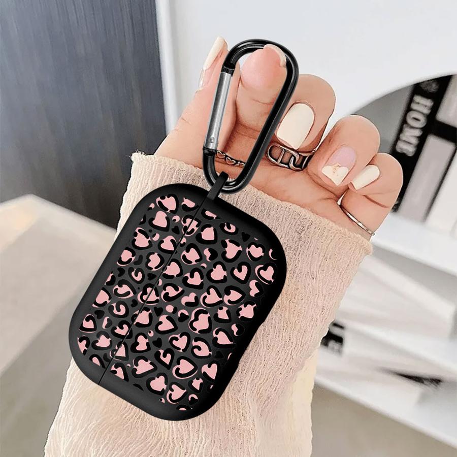 Earphone Cases Cover Case For Airpods 2 3 4 Pro3 1 Pro Pro2 Leopard Love Heart