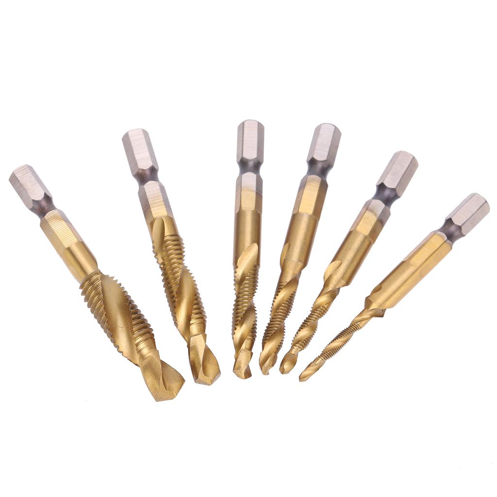 6pcs Screw Tap Drill Bits Kit 6542 High Speed Steel M10 M8 M6 M5 M4 M3 Tapping ToolsLong  Type