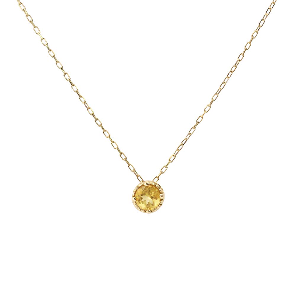 Balzas Citrine 18K Yellow Single November 18K November Citrine Necklace, Gold, Women's, K18, Stone, Birthstone, Gold, K18, Simple, Birthstone,