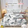 Golden Thread Ink Feather Duvet Cover, Down Duvet Cover, 3D Digital Printing Fashion Design Duvet Cover, Bedding Cover
